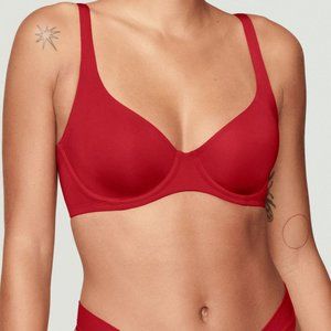 Cuup scoop cerise red 32F bra NWT